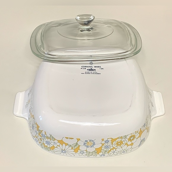 1970 Vintage 2nd Edition Floral Bouquet 1 Qt Corning Ware P 1 B Lidded Casserole - Picture 5 of 16